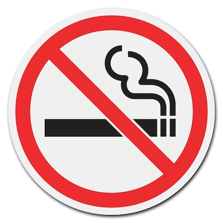 Signmission No Smoking Circle Vinyl Laminated Decal, 12" x 12", D-12-CIR-No Smoking D-12-CIR-No Smoking